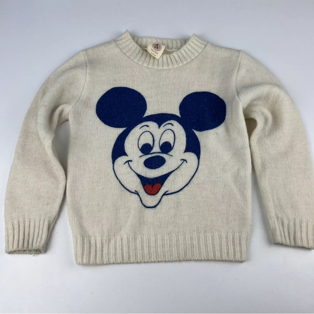 Rare May Knitting Co Walt Disney Productions Mickey Mouse Baby Sweater 70's